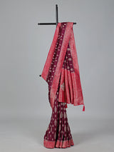 Wine dola silk zari and stone work festive saree