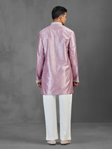 Onion pink silk kurta suit for wedding celebration