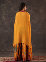 Mustard yellow silk jacket style festive palazzo suit