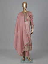 Onion pink silk anarkali suit festive elegance