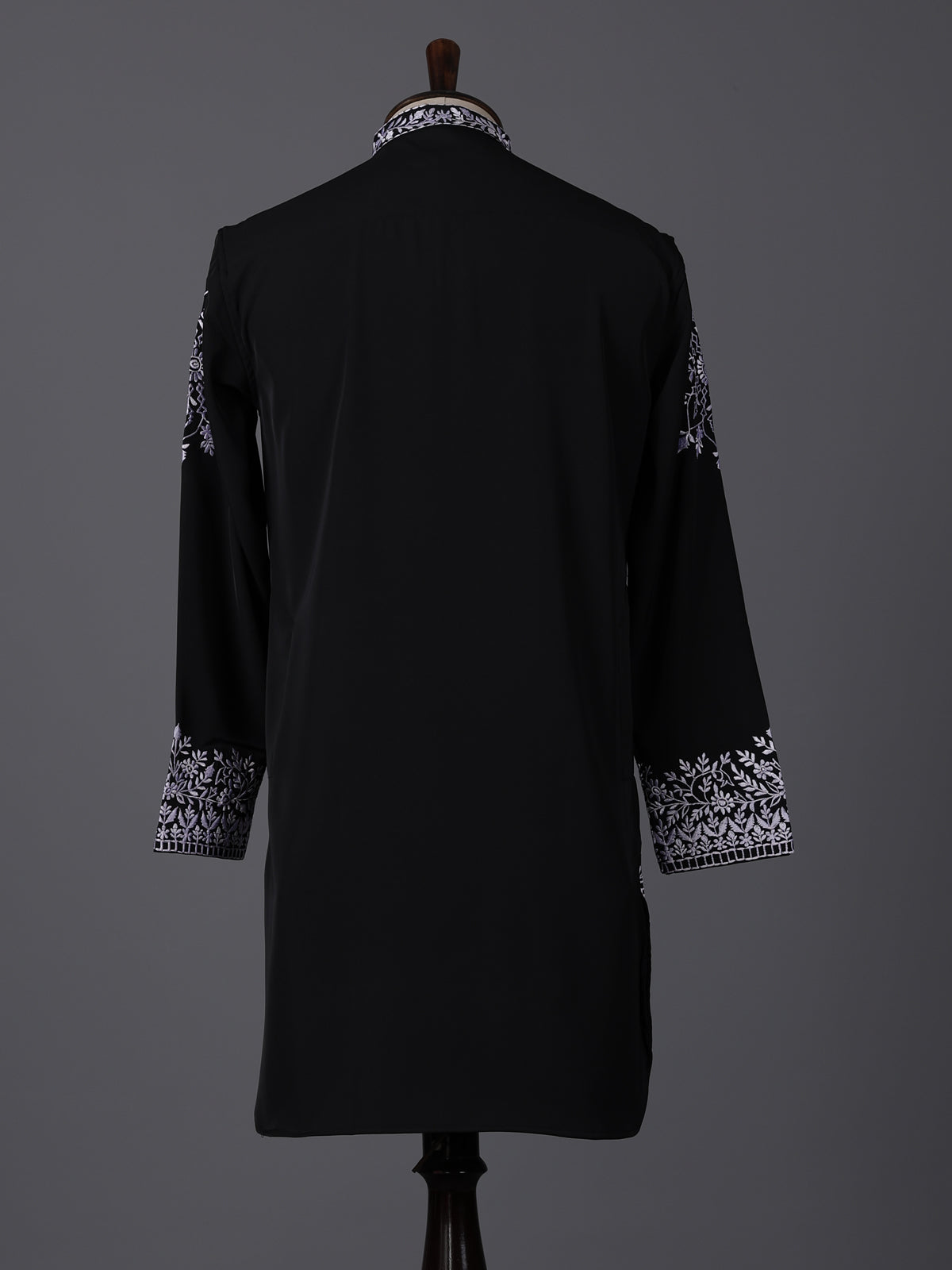 Black silk embroidered festive kurta suit