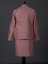 Onion pink silk resham work wedding waistcoat set