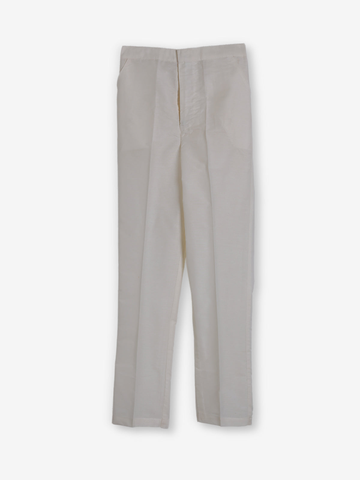 Cream terry rayon embroidered long jacket indowestern