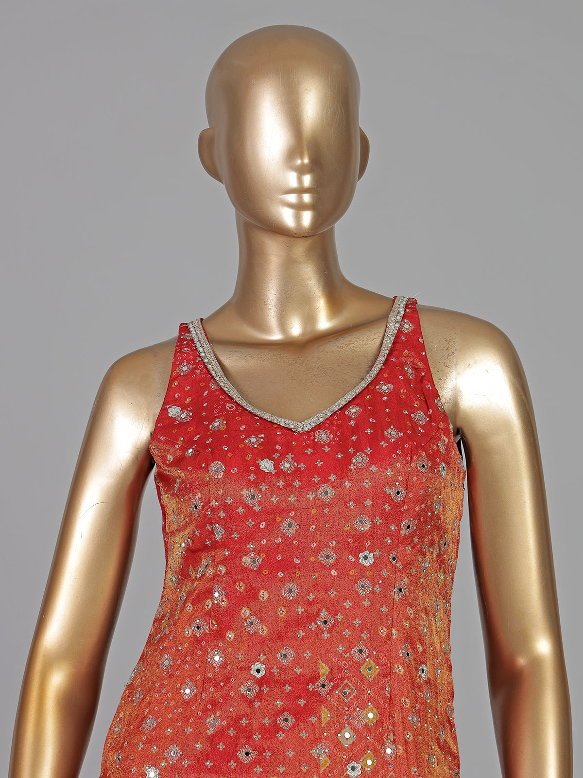 Rust orange printed sharara suit festive elegance