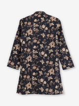 Black floral printed embroidered work kurta suit