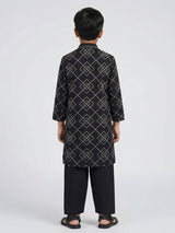 Black cotton thread work festive kurta suit