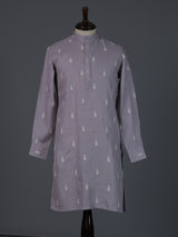 Lilac purple cotton thread work festive kurta