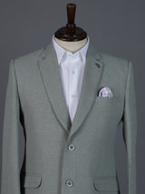 Pista green solid juth fabric festive blazer