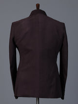 Wine terry rayon solid two button party blazer