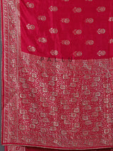 Rani pink dola silk zari work festive saree