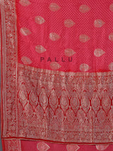 Rani pink dola silk shaded border festive saree