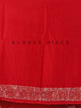 Red dola silk zari work festive saree