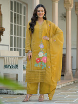 Mehendi olive tissue silk festive palazzo set with dupatta