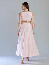 Pastel pink silk kundan zardosi designer lehenga choli ensemble