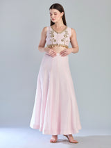 Pastel pink silk kundan zardosi designer lehenga choli ensemble
