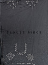 Black net cutdana embellished party wear saree