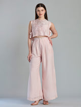 Elegant peach silk indo western designer co ord set