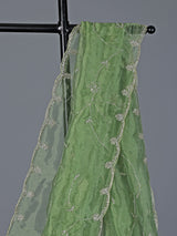 Pista green tissue organza mehendi special saree