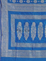Sky blue pure banarasi silk zari saree