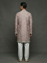 Onion pink georgette embroidered occasion kurta suit