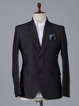 Elegant charcoal grey terry rayon formal blazer