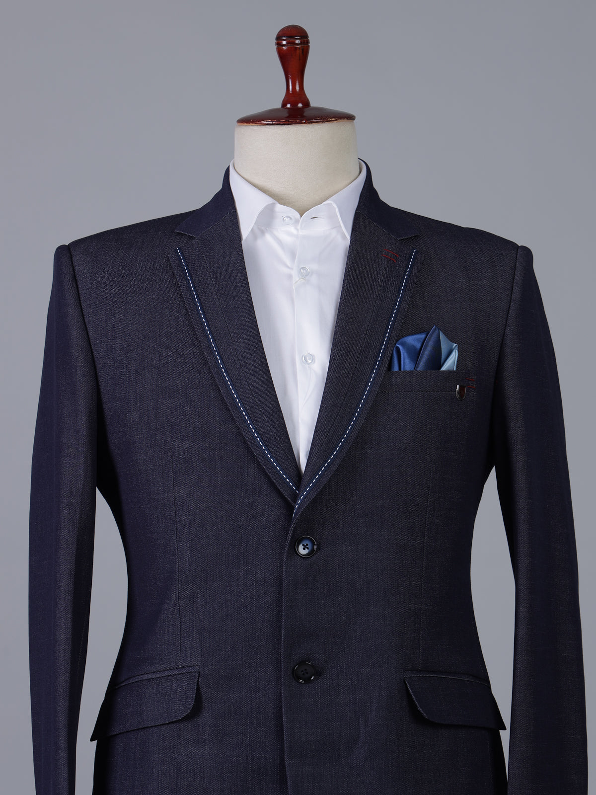 Deep navy blue terry rayon festive blazer