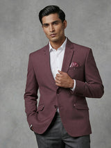 Stylish light wine terry rayon party blazer