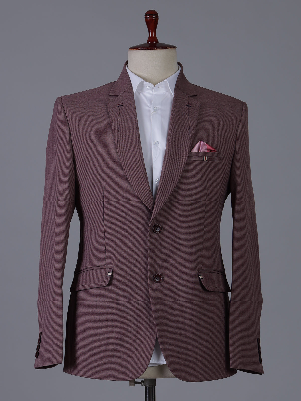 Stylish light wine terry rayon party blazer