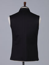 Black timeless polyester viscose waistcoat