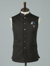 Dark green regal polyester viscose waistcoat