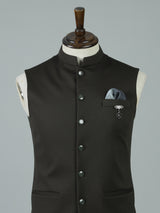 Dark green regal polyester viscose waistcoat