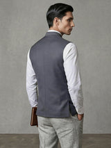 Grey versatile polyester viscose waistcoat