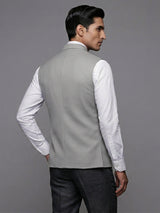 Light grey contemporary polyester viscose waistcoat