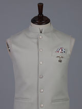 Cream sophisticated polyester viscose waistcoat