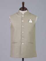 Beige classic cotton linen waistcoat