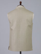 Beige classic cotton linen waistcoat