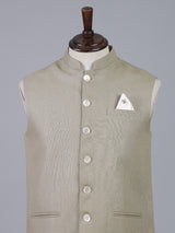 Beige classic cotton linen waistcoat
