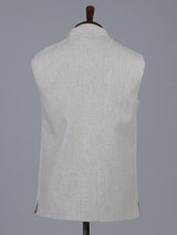 Off white elegant cotton linen waistcoat