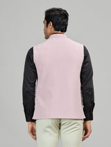 Pastel pink terry rayon waistcoat set