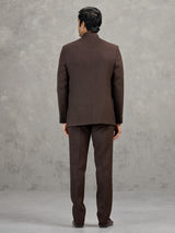 Brown terry rayon jodhpuri suit for wedding wear