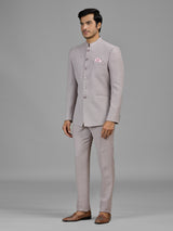 Dusty light pink jute jodhpuri suit for men