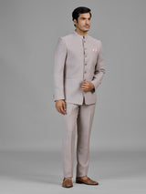 Dusty light pink jute jodhpuri suit for men