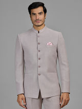Dusty light pink jute jodhpuri suit for men