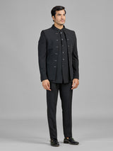 Black terry rayon jodhpuri suit with stunning jacket