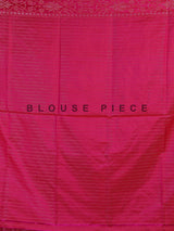 Rani pink banarasi silk saree with floral zari artistry