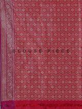 Crimson red banarasi silk saree with classic zari motifs