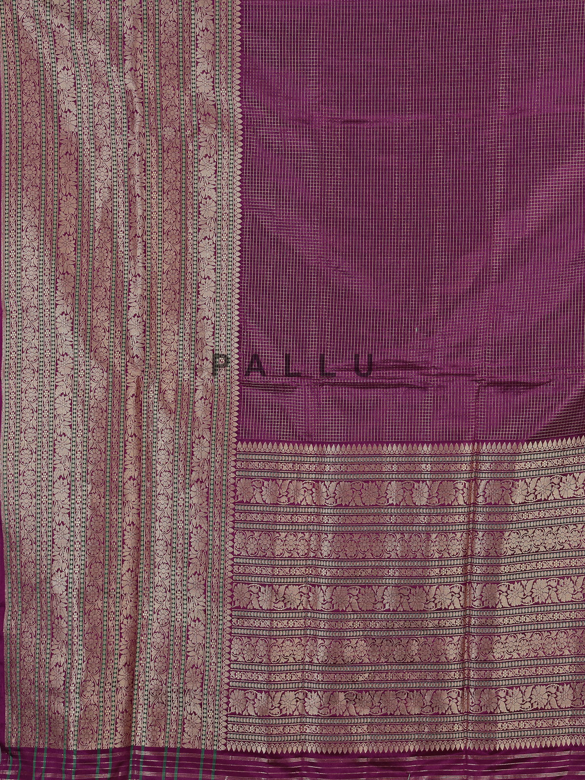 Regal purple banarasi silk saree with kadwa floral weaving