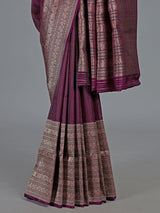 Regal purple banarasi silk saree with kadwa floral weaving