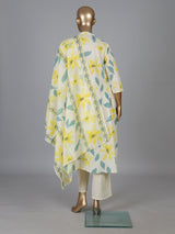 Off white cotton kurti set with floral print