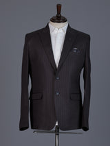 Charcoal black slim fit coat suit with notch lapel